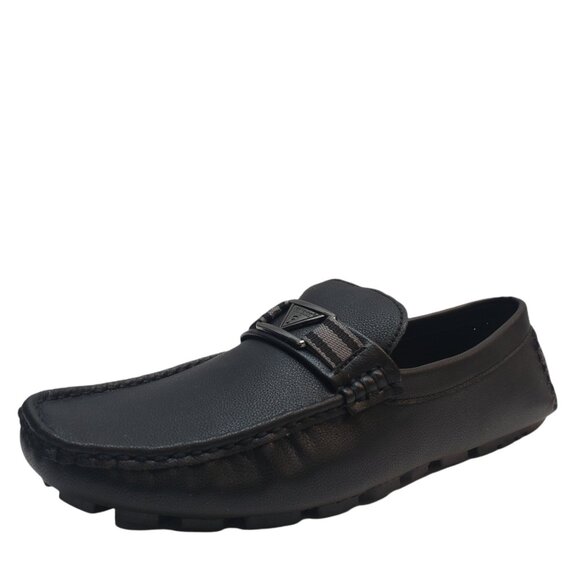 GUESS Mens Art Moc Driving Loafer Polyurethane Black 9M - Picture 1 of 5